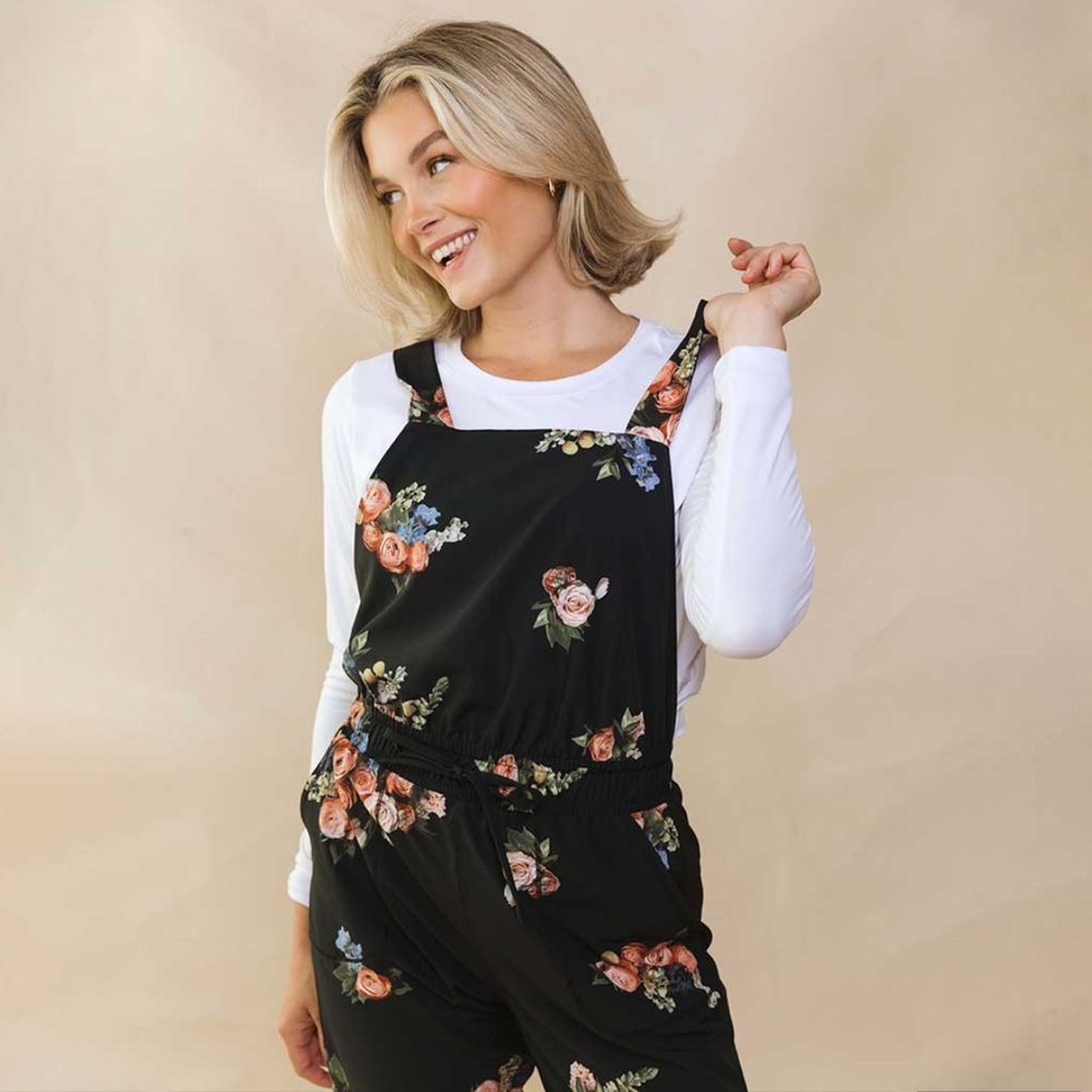 Albion • Rose Black Classic Overall Jumpsuit